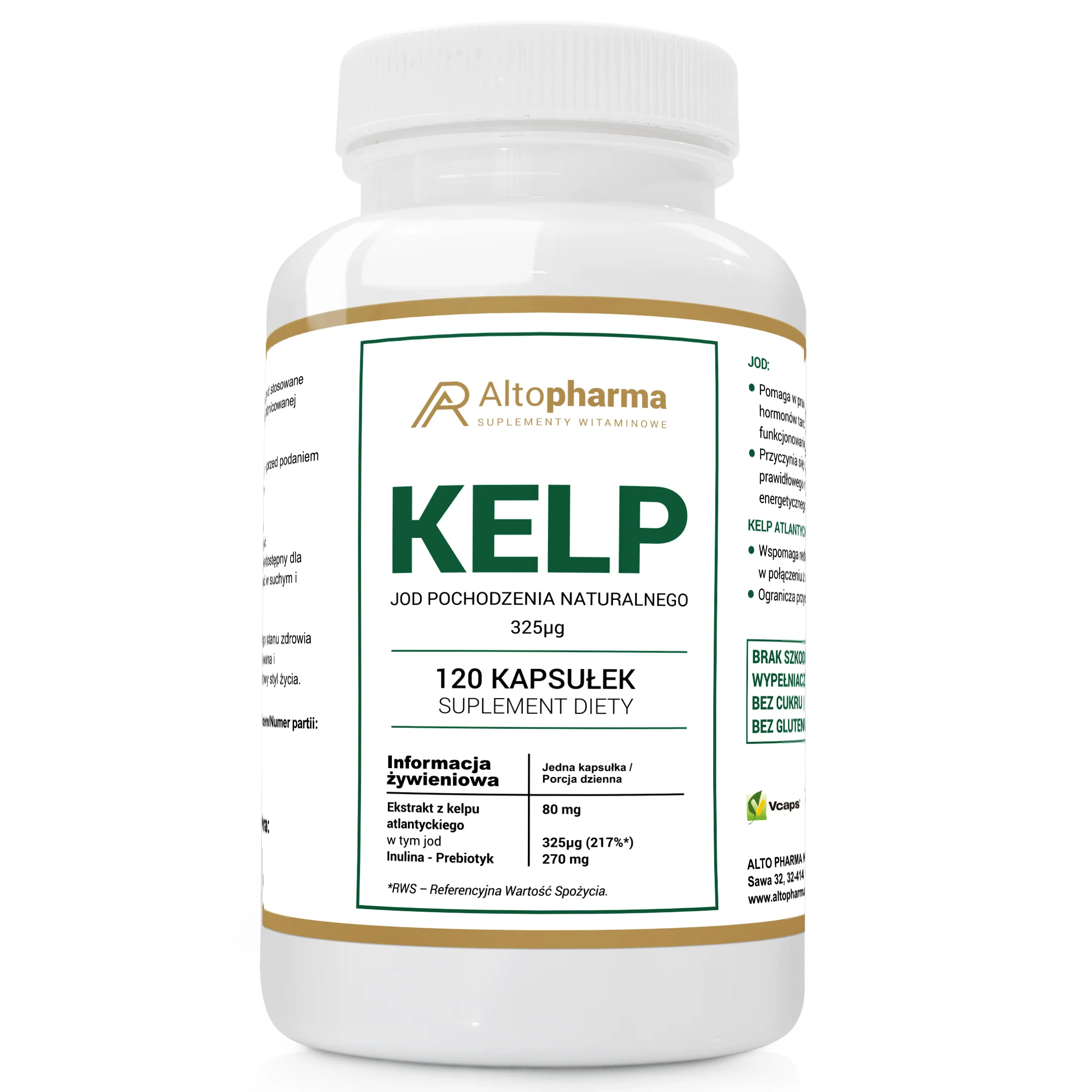 Altopharma Kelp Jod pochodzenia naturalnego 120 kapsułek