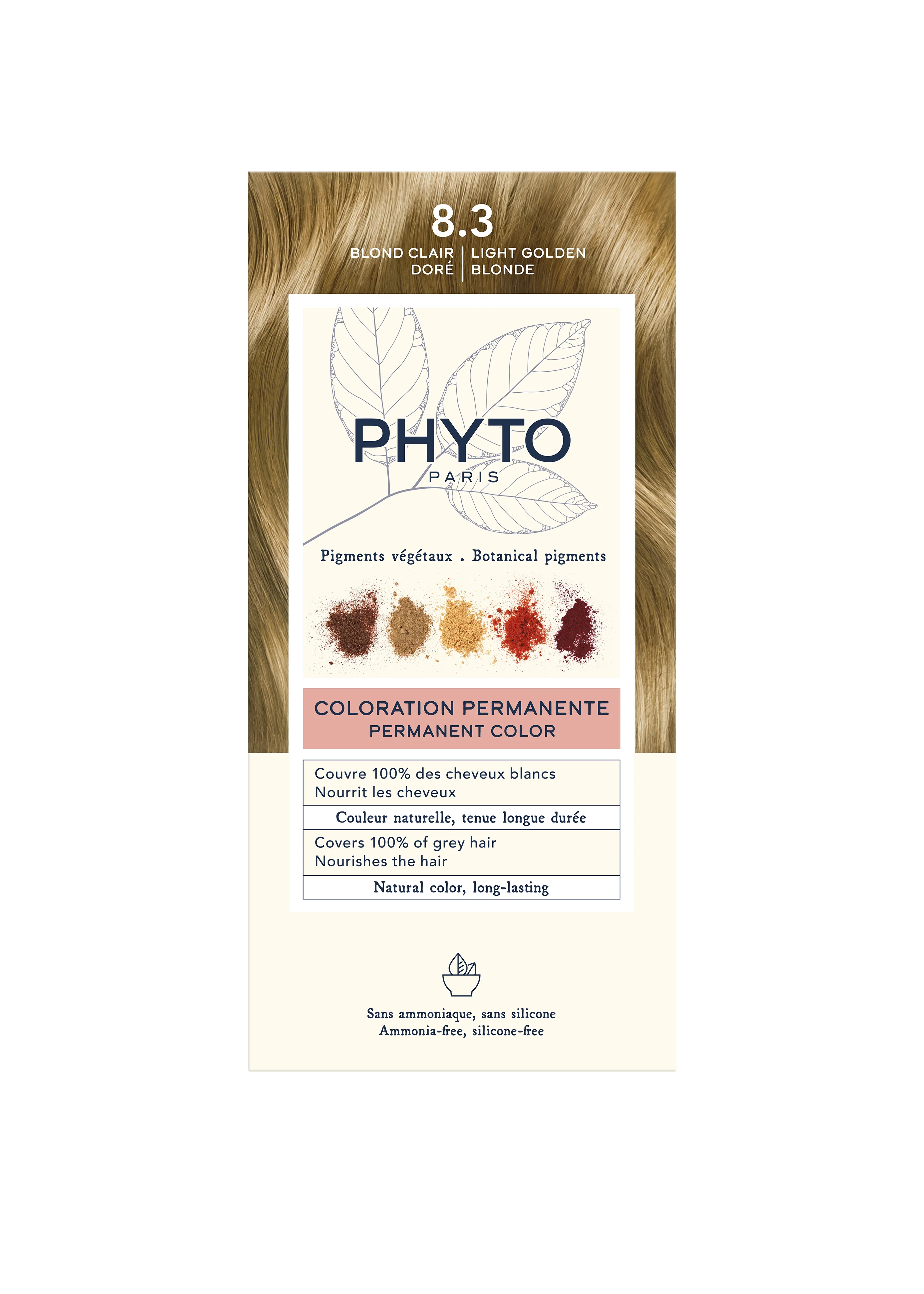 Phyto Color farba do włosów, 8.3 jasny złoty blond, 112 ml