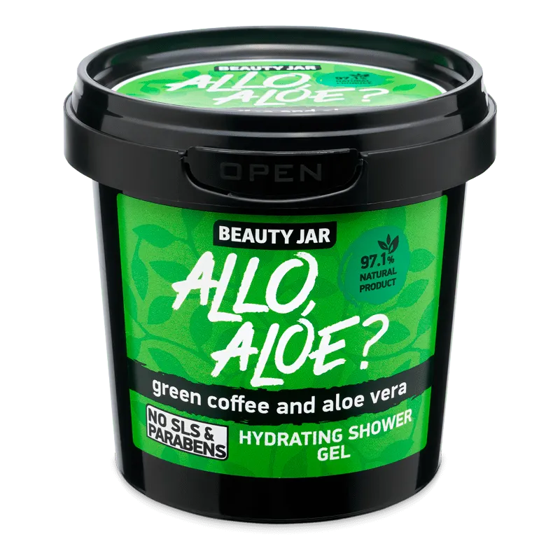 Beauty Jar Allo, Aloe? nawilżający żel pod prysznic z zieloną kawą i aloesem, 150 g