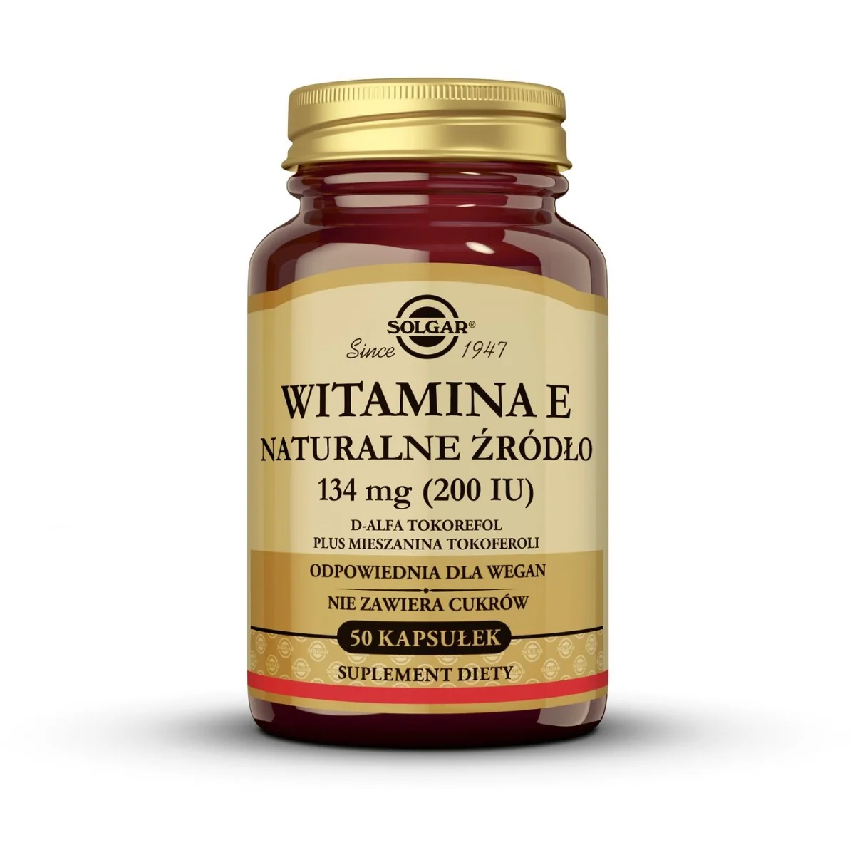 Solgar Witamina E 134 Mg (200 IU) 50 kapsułek roślinnych