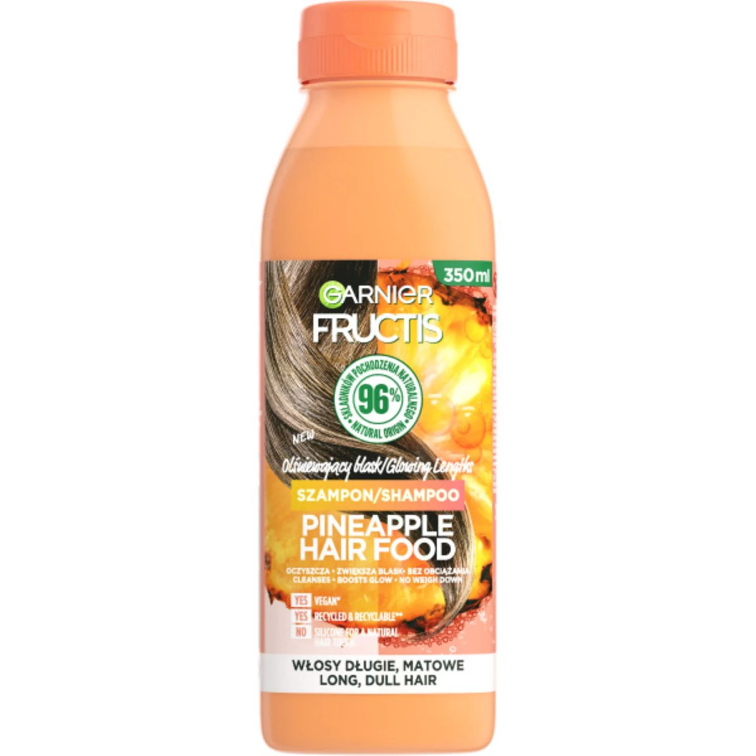 Fructis Pineapple Hair Food szampon do włosów długich i matowych, 350 ml