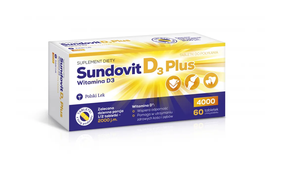Sundovit D3 Plus, suplement diety, 60 tabletek