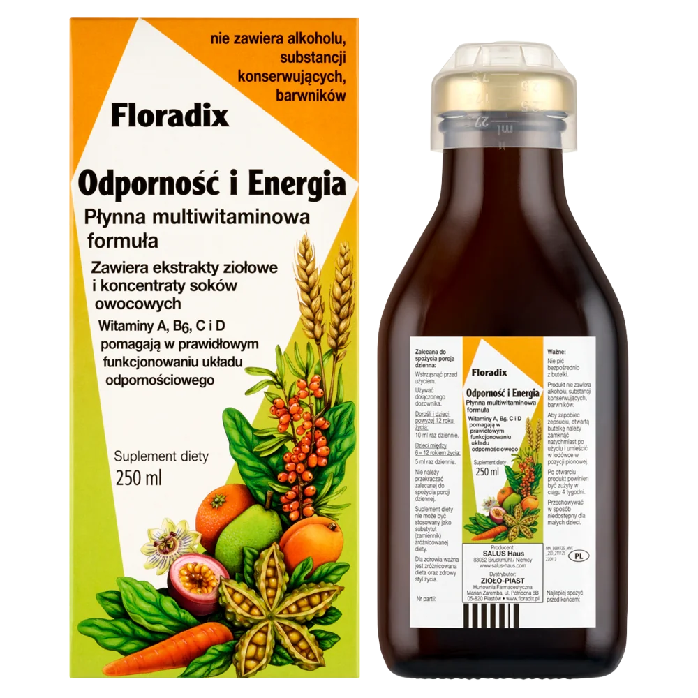 Floradix Odporność i Energia suplement diety, 250 ml