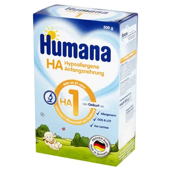 Humana HA 1,  mleko hypoalergiczne początkowe od urodzenia, 500 g 