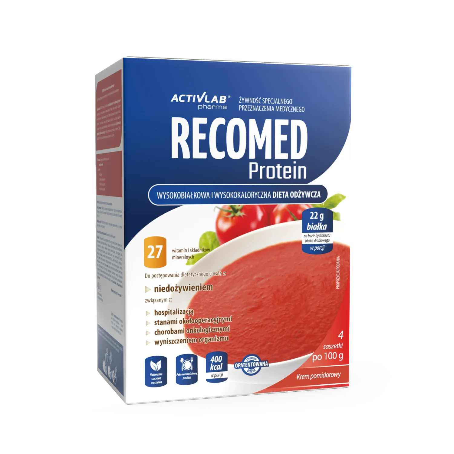 Activlab Pharma Recomed Protein krem pomidorowo-paprykowy, 4 saszetki x 100 g