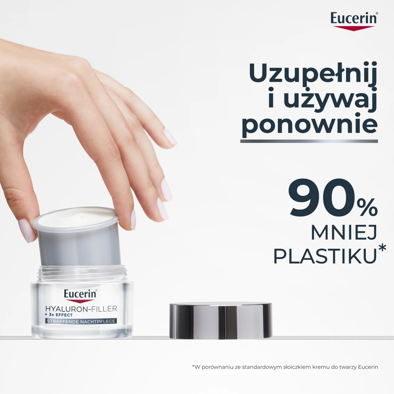 Eucerin Hyaluron-Filler przeciwzmarszczkowy krem na noc do każdego typu skóry REFILL, 50 ml