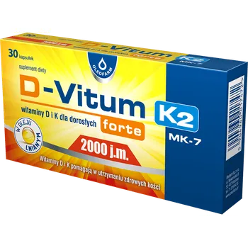 D-Vitum forte 2000 j.m. K2 suplement diety, 30 kapsułek 