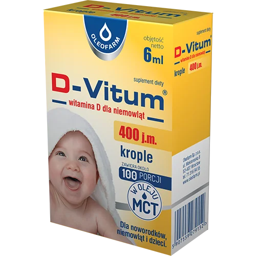 D-Vitum witamina D dla niemowląt, krople, 6 ml