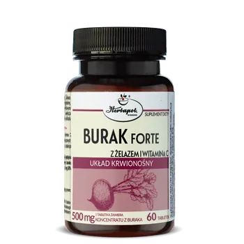 Burak Forte z żelazem i witaminą C, suplement diety, 60 tabletek 