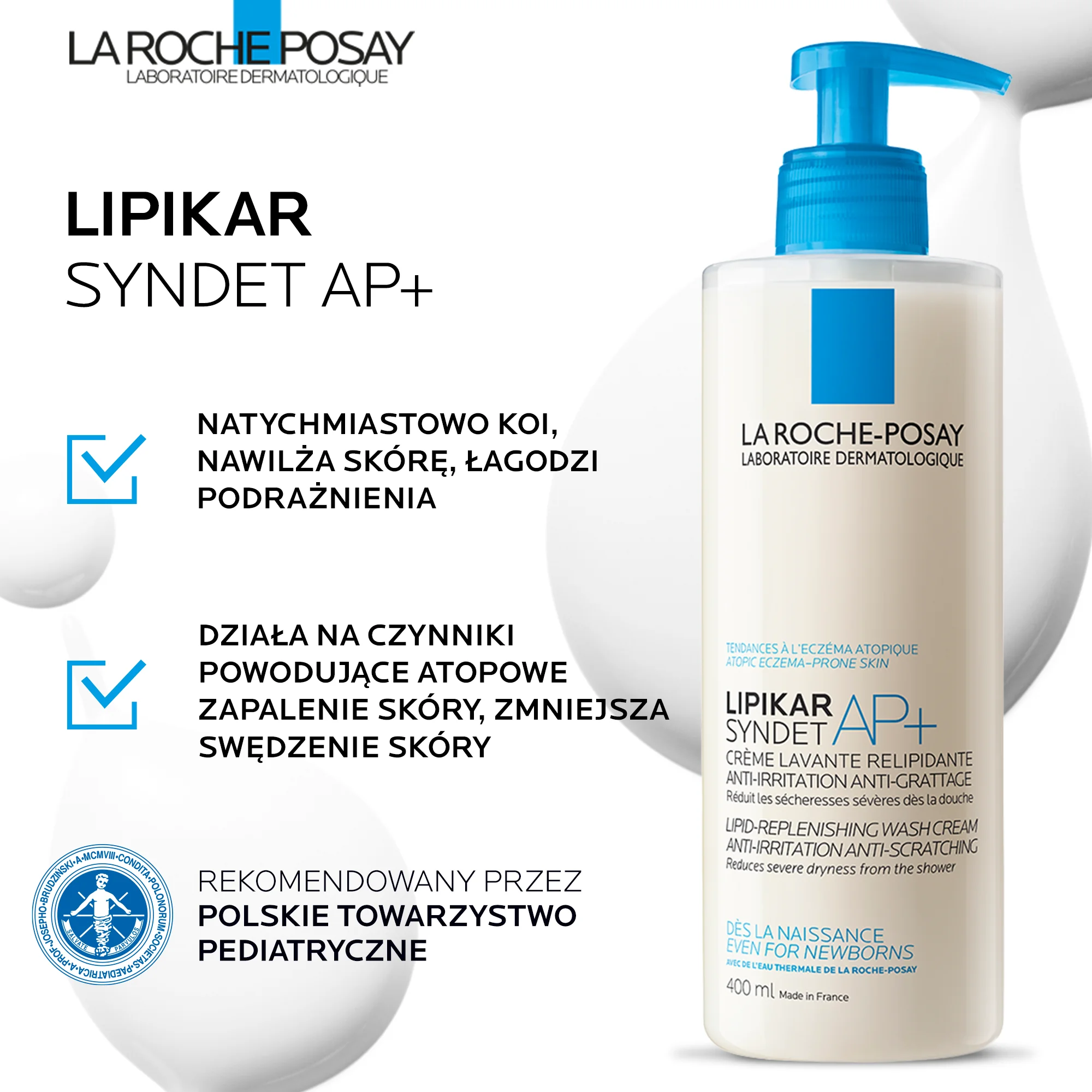 La Roche-Posay Lipikar Syndet żel-krem do mycia twarzy i ciała, 400 ml