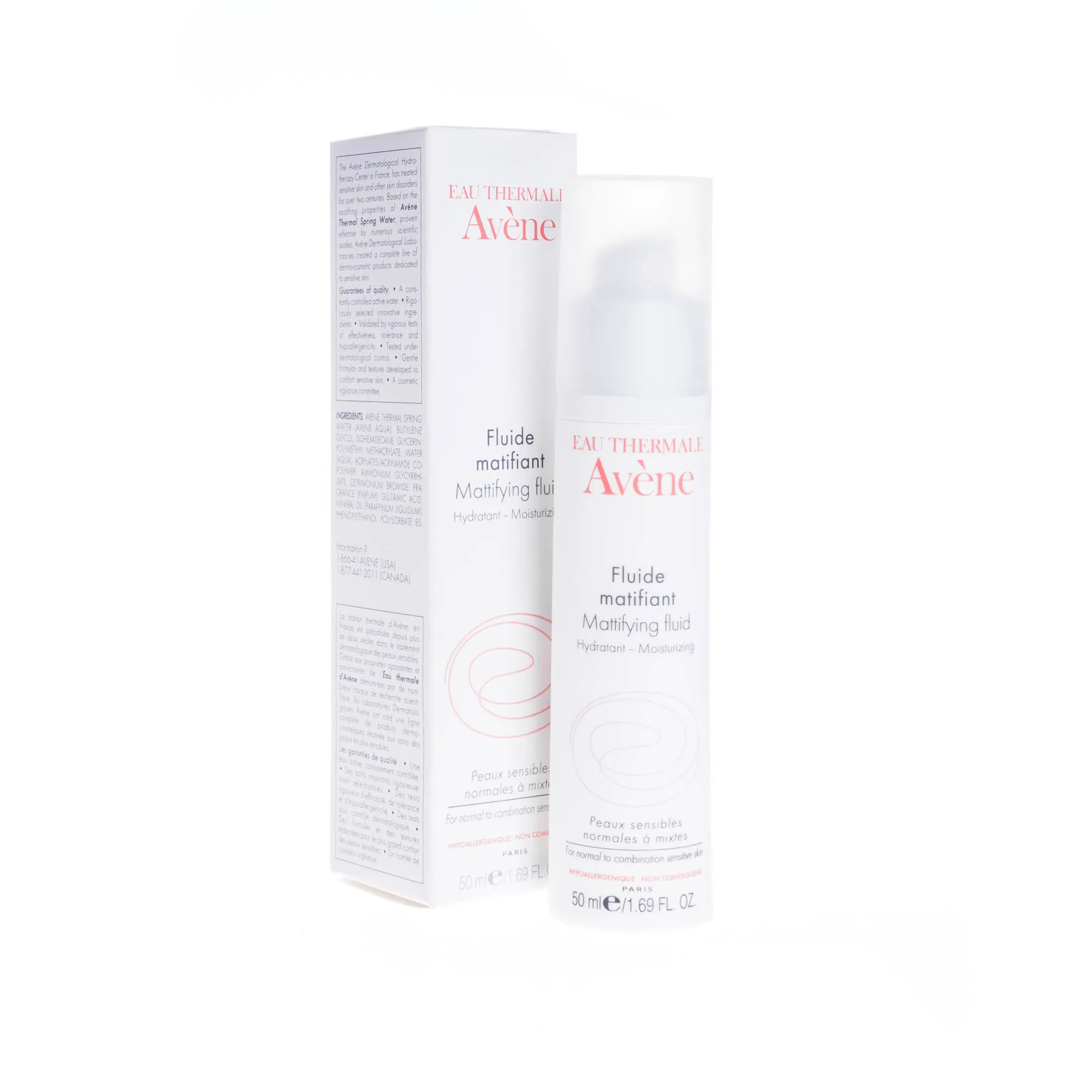 Avene, nawilżający fluid matujący, 50 ml