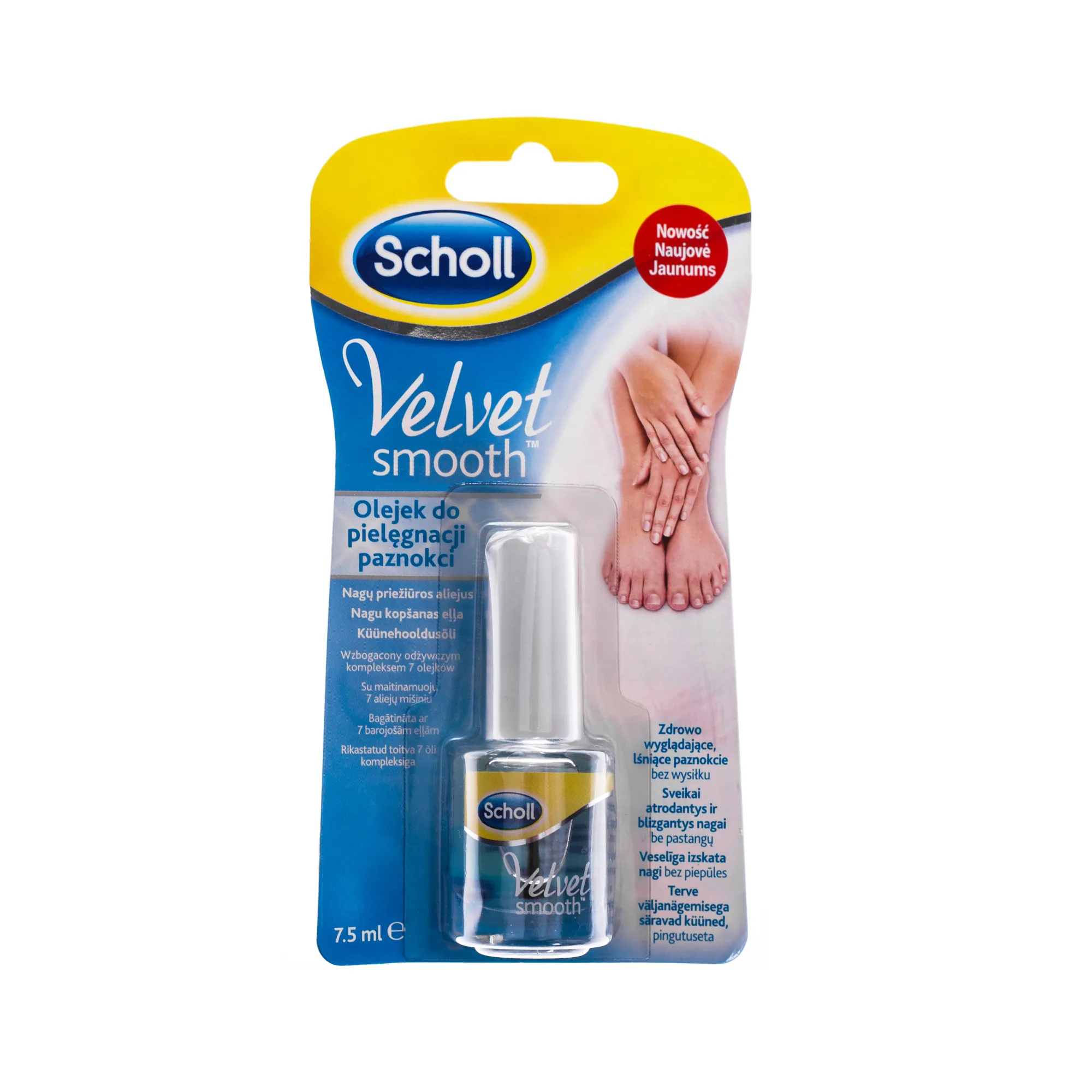 Scholl Velvet Smooth, olejek do pielęgnacji paznokci, 7,5 ml