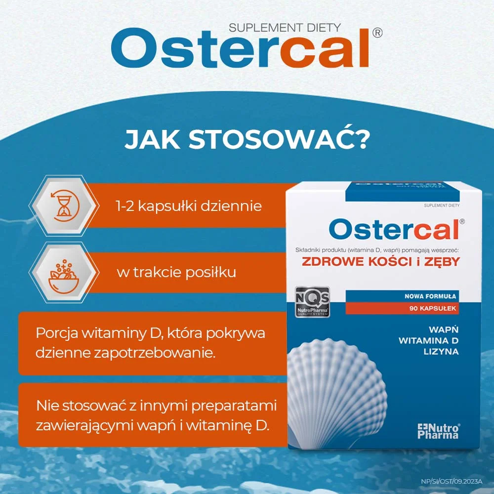 Ostercal 1250 D suplement diety, 90 kapsułek