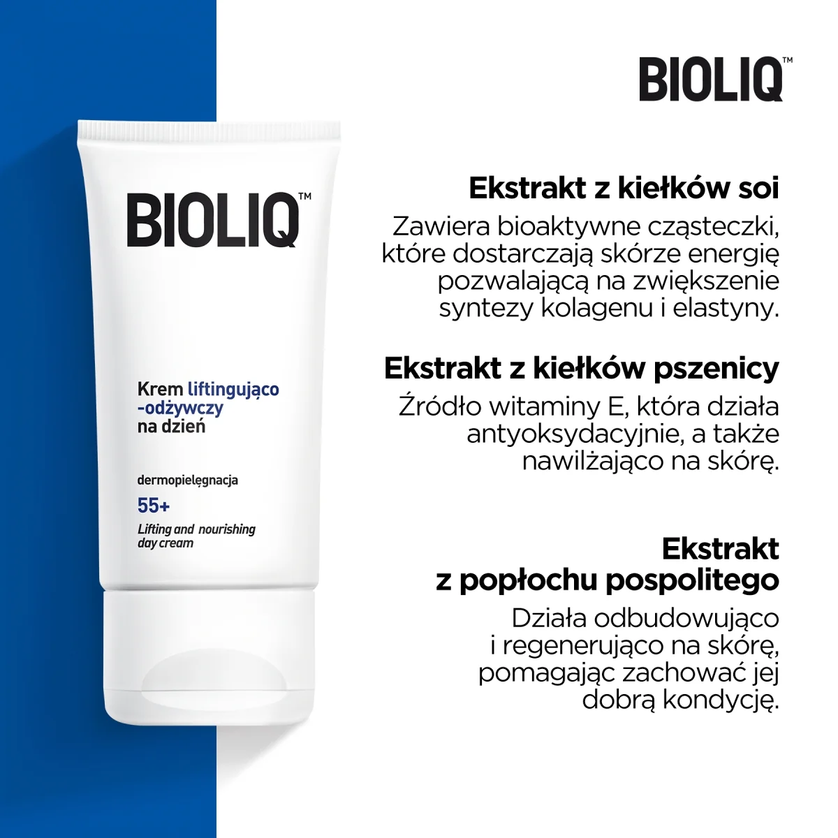 Bioliq 55+ krem liftingująco-odżywczy na dzień, 50 ml