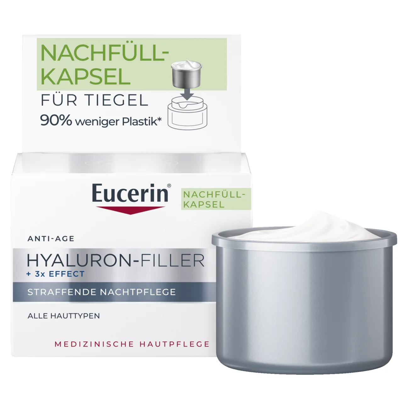Eucerin Hyaluron-Filler przeciwzmarszczkowy krem na noc do każdego typu skóry REFILL, 50 ml
