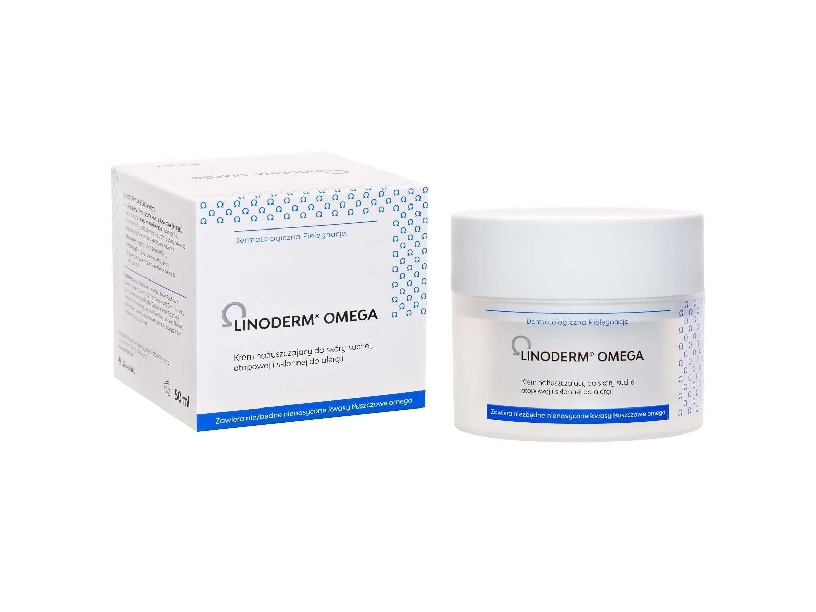 Linoderm Omega krem natłuszczający do skóry suchej, atopowej i skłonnej do alergii, 50 ml