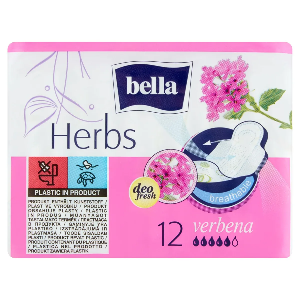 Bella Herbs Verbena Podpaski higieniczne, 12 sztuk