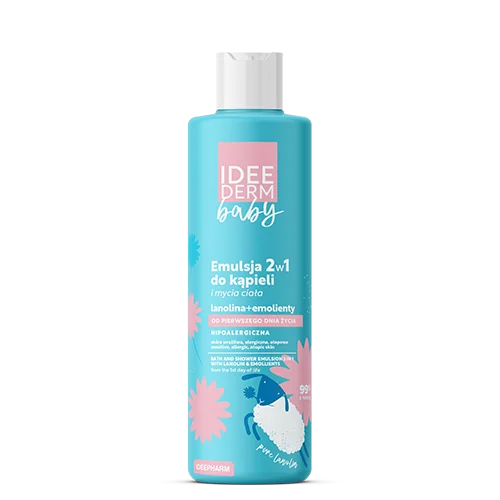Idee Derm Baby emulsja 2 w 1 do kąpieli i mycia ciała, 400 ml