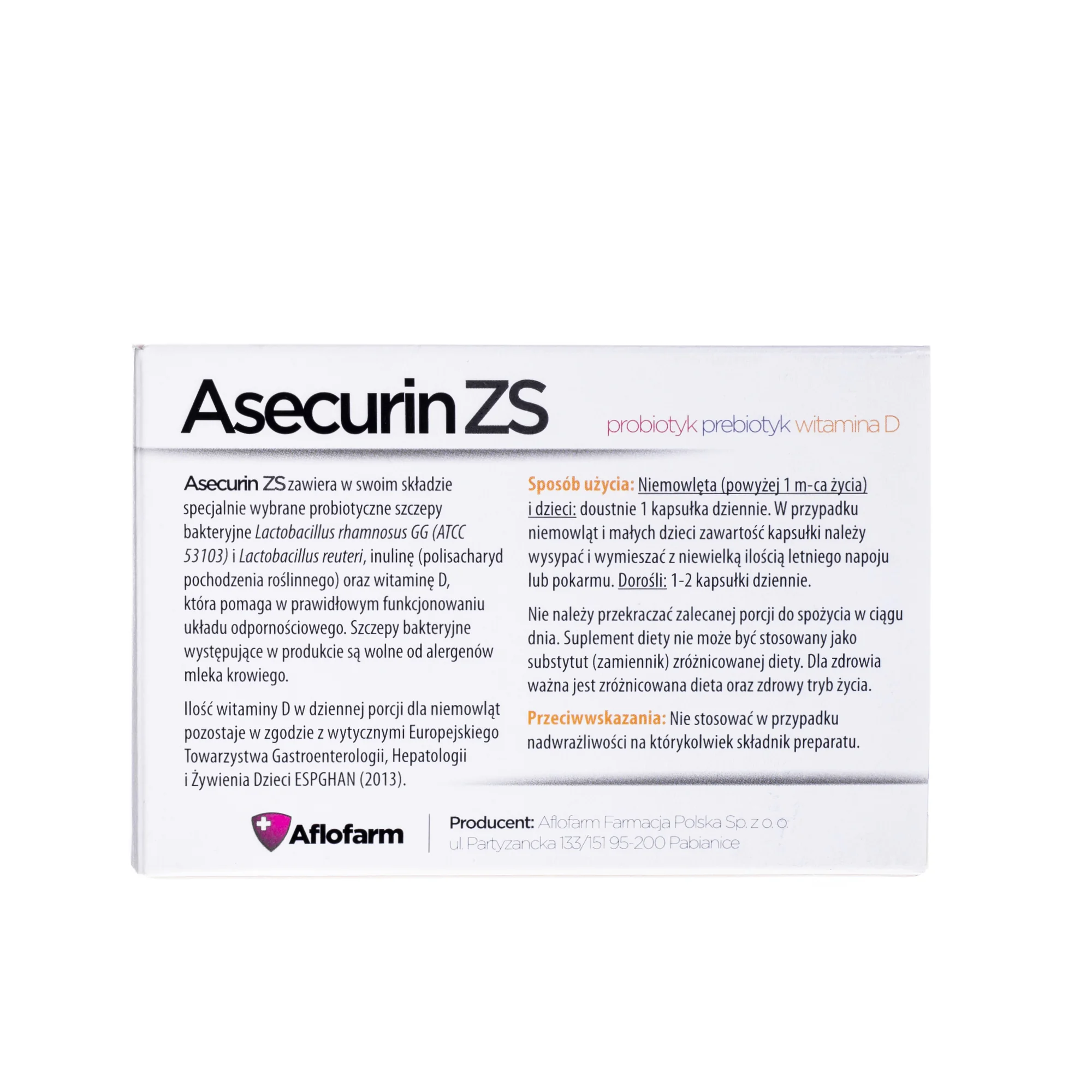 Asecurin ZS suplement diety, 30 kapsułek
