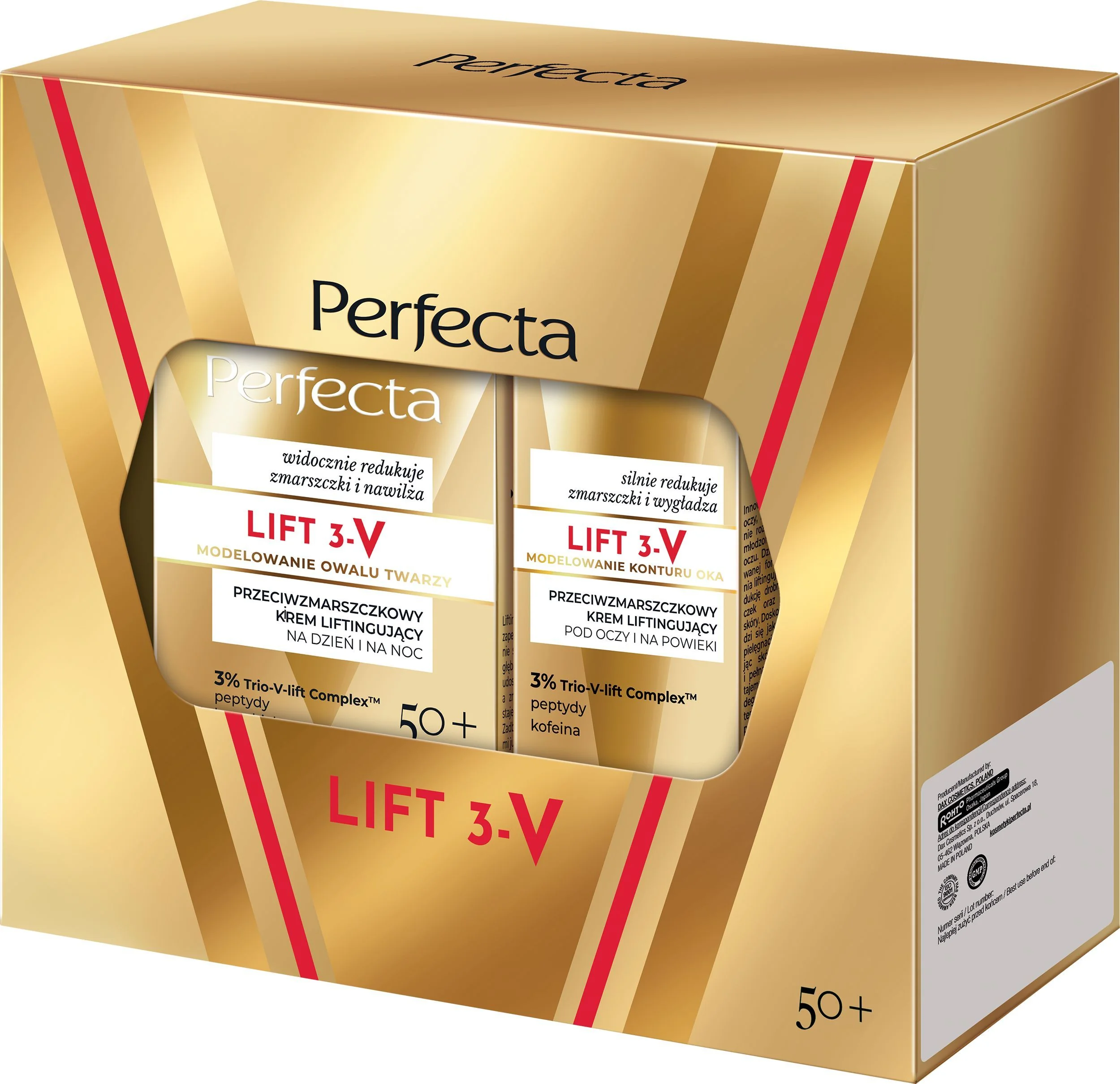Perfecta Lift 3-V Zestaw krem do twarzy 50+, 50 ml + krem pod oczy, 15 ml