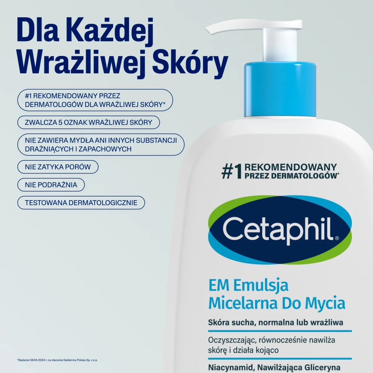 Cetaphil EM do mycia Emulsja Micelarna, 236 ml + pompka