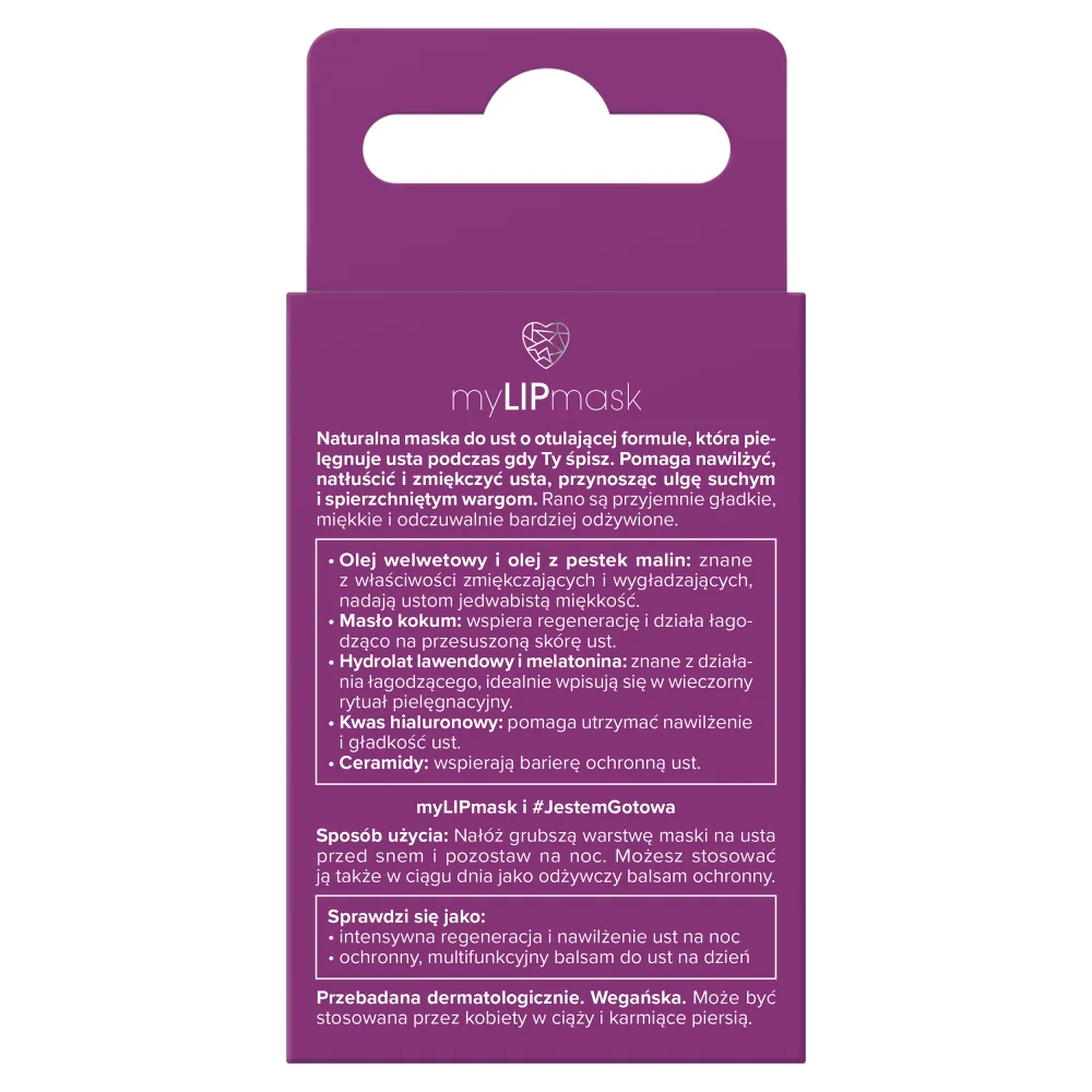 Miya myLIPmask odżywcza maska do ust na noc, 10 g