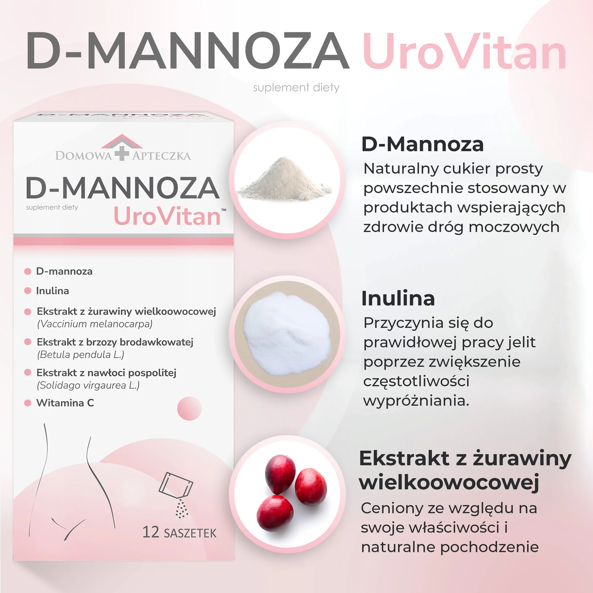 Domowa Apteczka D-Mannoza UroVitan 12 saszetek