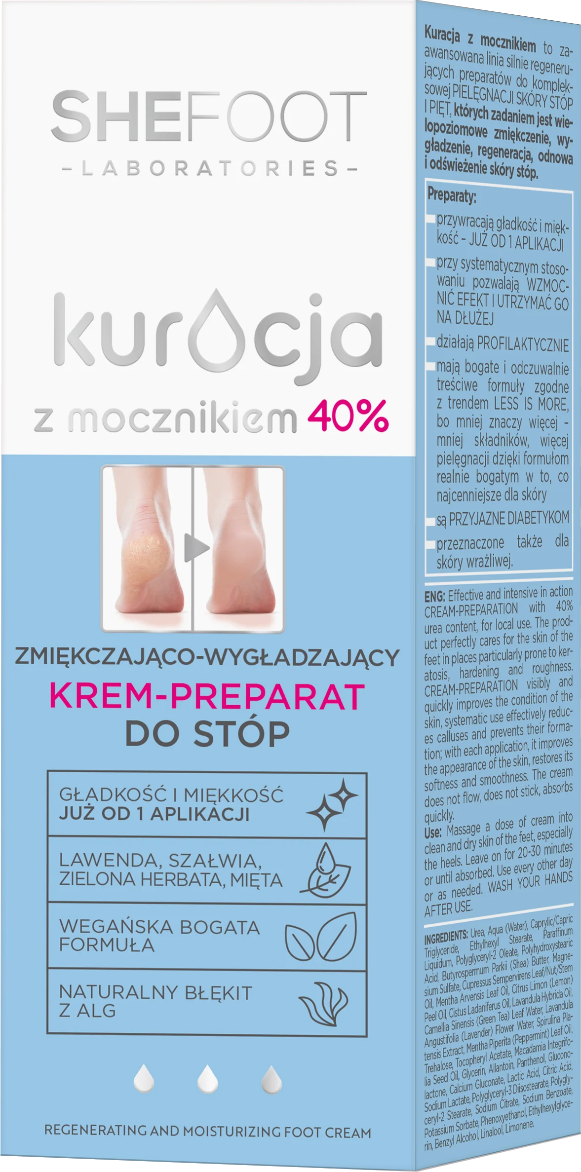 SheeFoot Kuracja z mocznikiem zmiękczająco-wygładzający krem-preparat do stóp - mocznik 40%, 75 ml