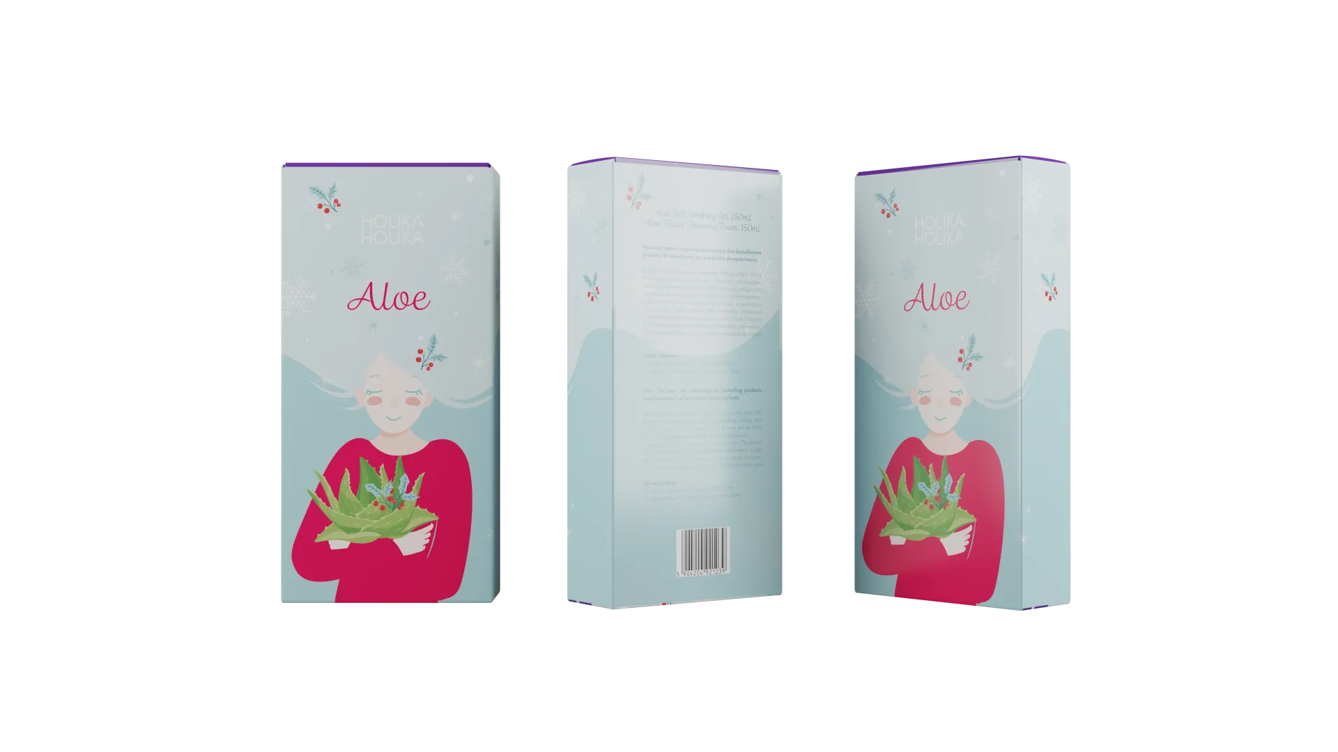 Holika Holika Aloe Skincare Kit, wielofunkcyjny żel aloesowy + pianka do oczyszczania, 250 ml + 150 ml 