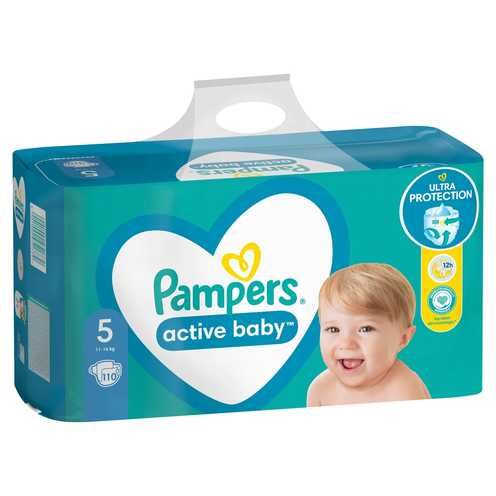 Pampers Active Baby pieluchy, rozmiar 5, 11-16 kg, 110 szt.