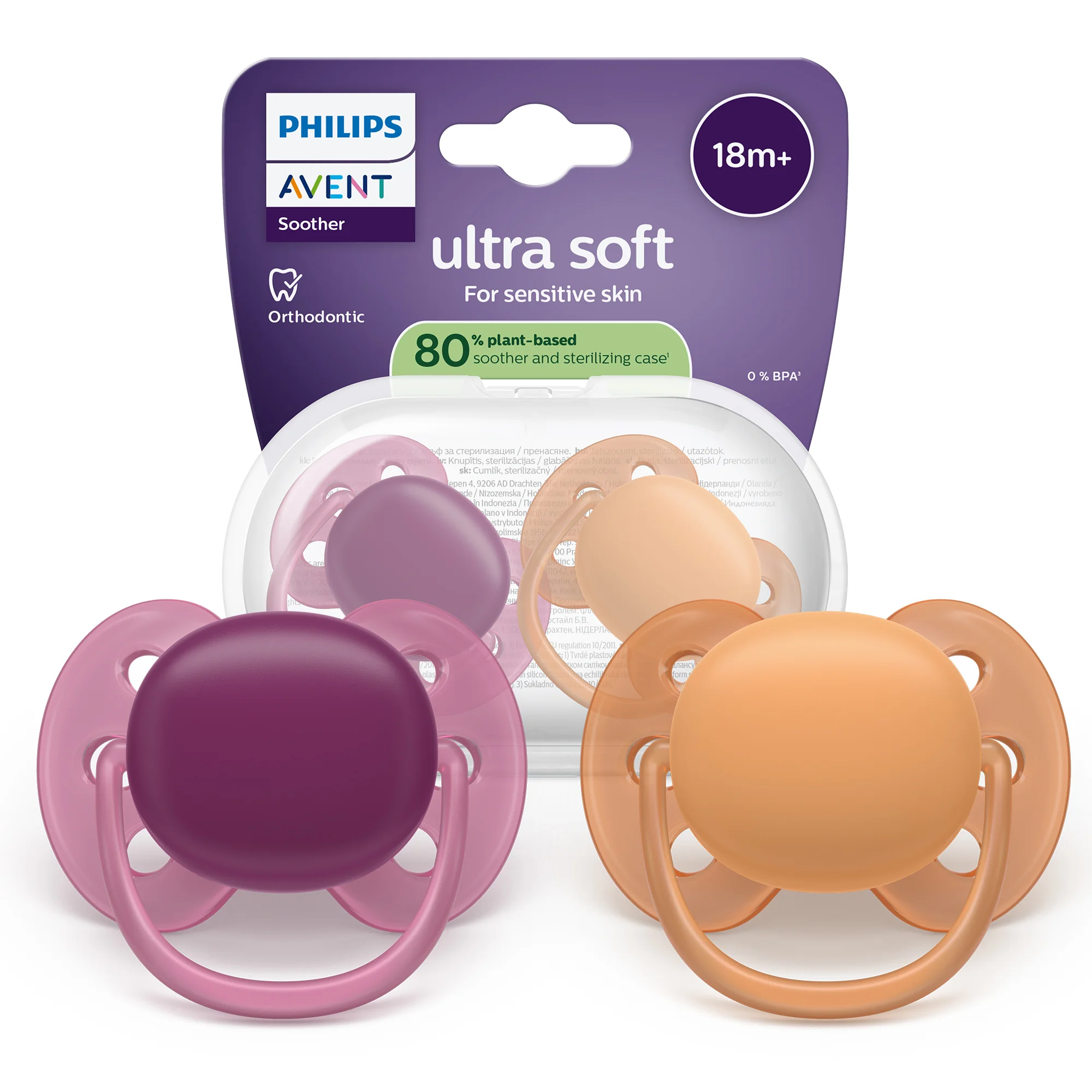 Philips Avent Ultra Soft ortodontyczny smoczek uspokajający 18m+, 2 sztuki