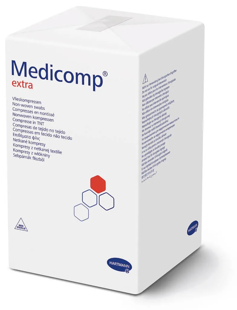 Medicomp Extra Kompresy niejałowe 7,5x7,5 cm, 100 sztuk