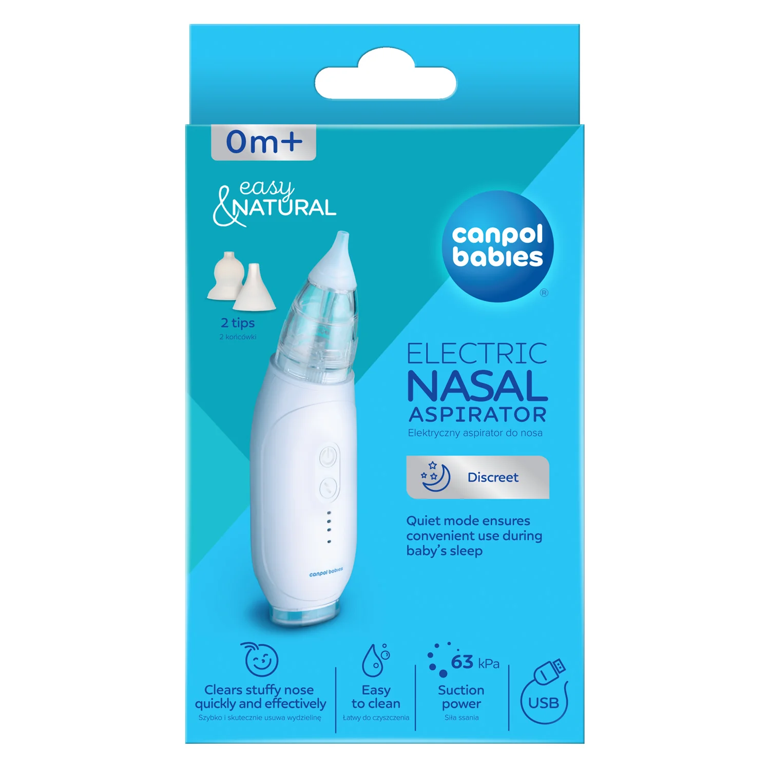 Canpol Babies Elektryczny aspirator do nosa Easy Natural 9/319, 1 sztuka
