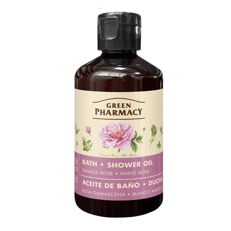 Green Pharmacy olejek do kąpieli i pod prysznic Róża damasceńska i Białe piżmo, 250 ml