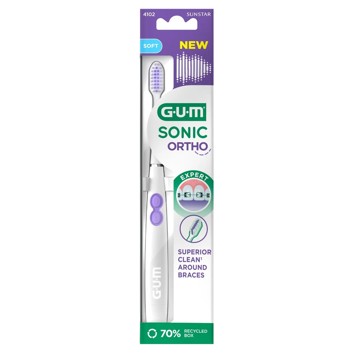Sunstar Gum Sonic Ortho szczoteczka soniczna ortodontyczna, 1 sztuka