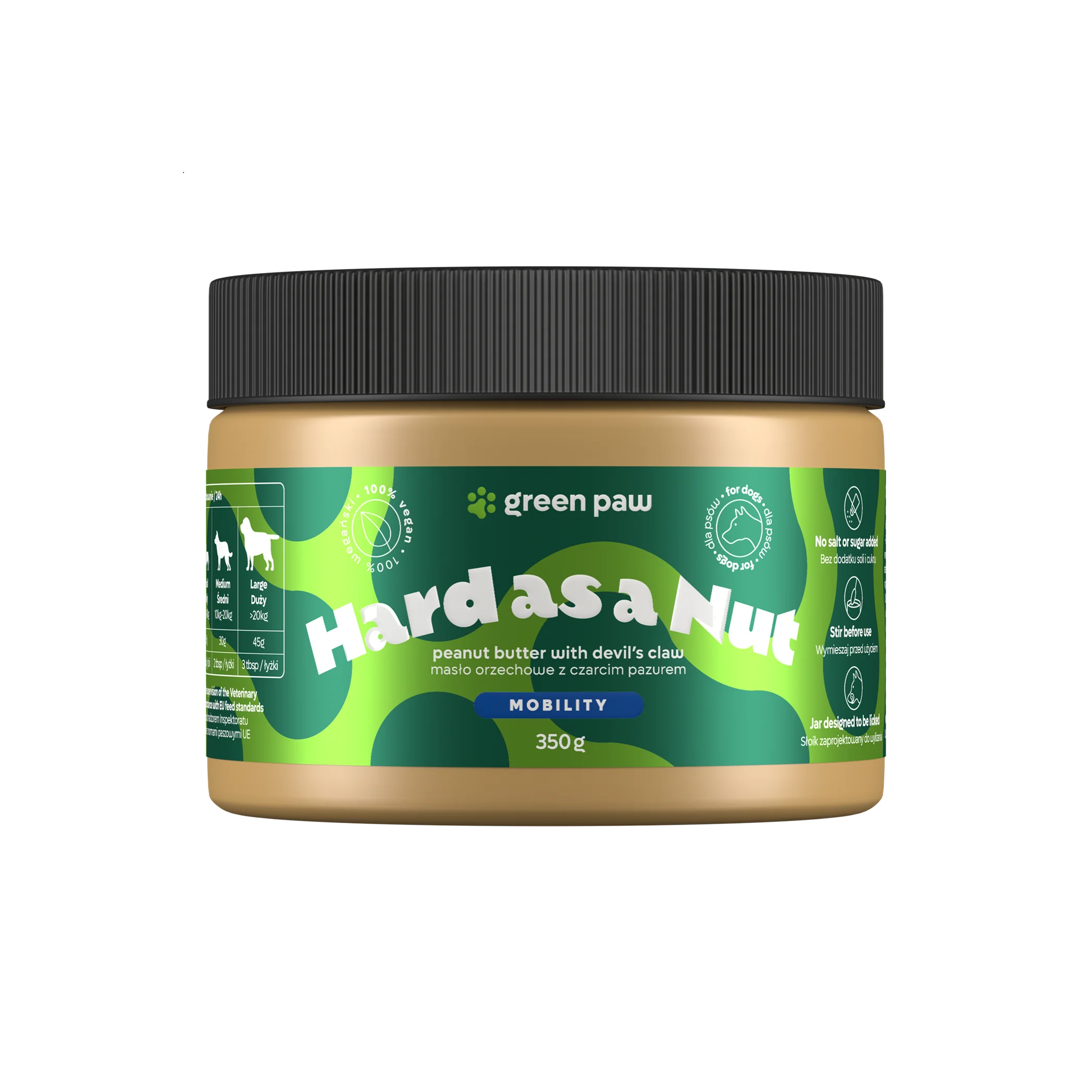 Green Paw Hard as a Nut masło orzechowe z czarcim pazurem dla psów, 350 g