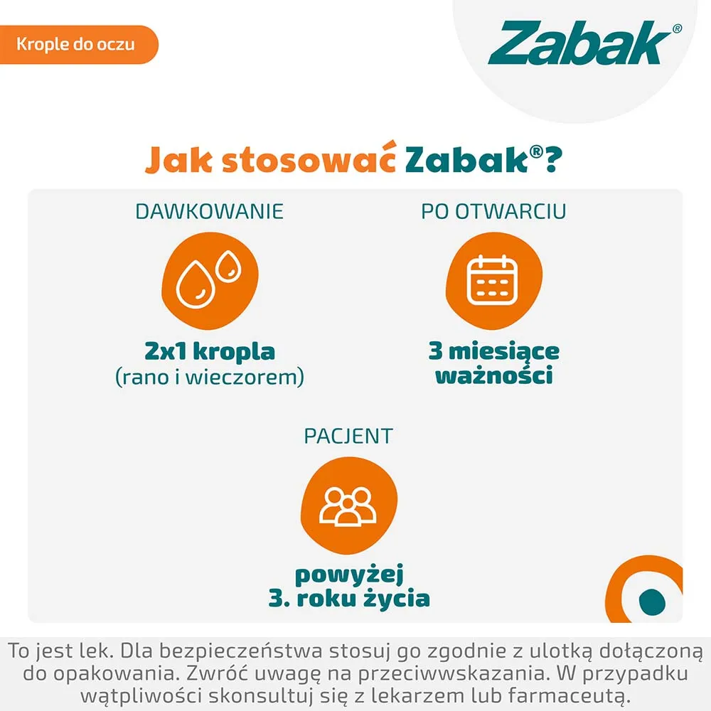 Zabak, 0,25 mg/ml, krople do oczu, 5 ml 