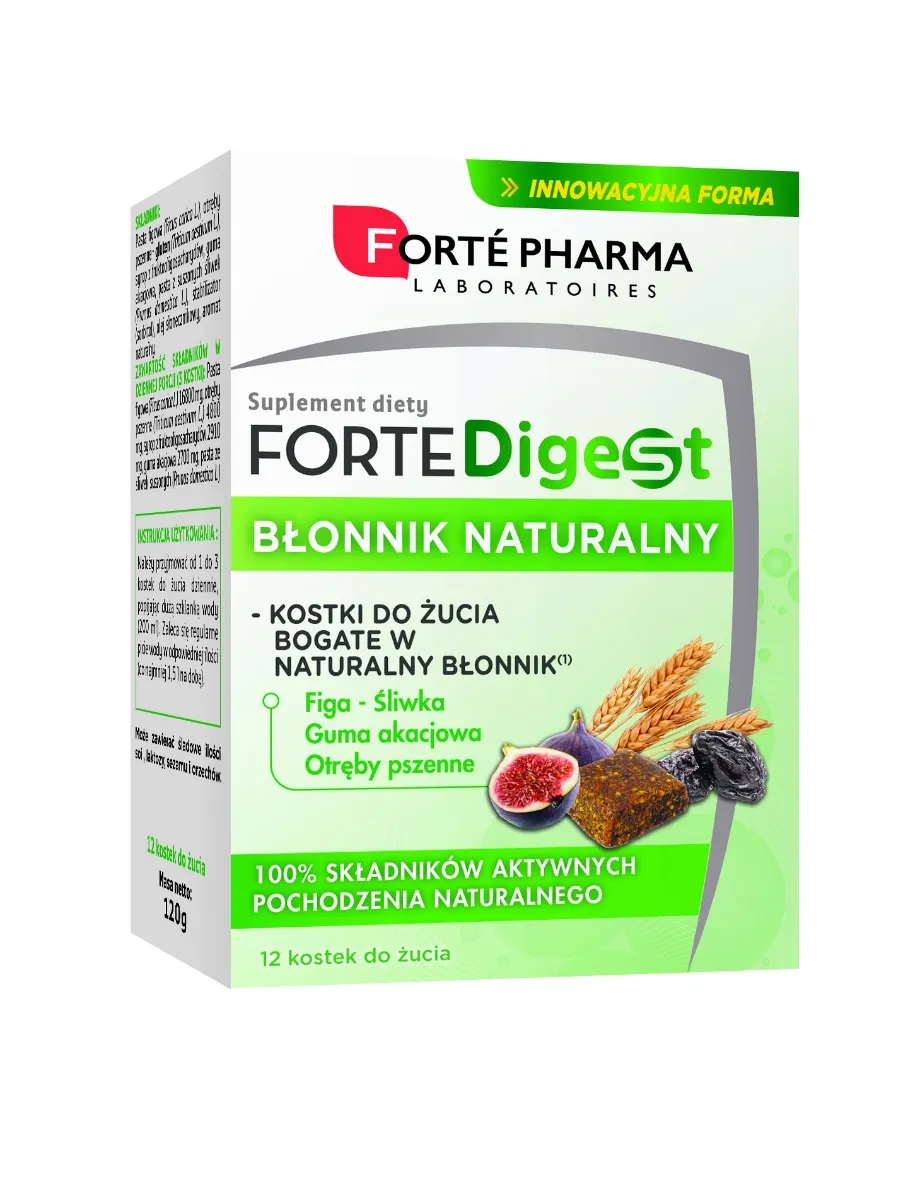 Forte Digest błonnik naturalny 12 kostek, kostki do żucia