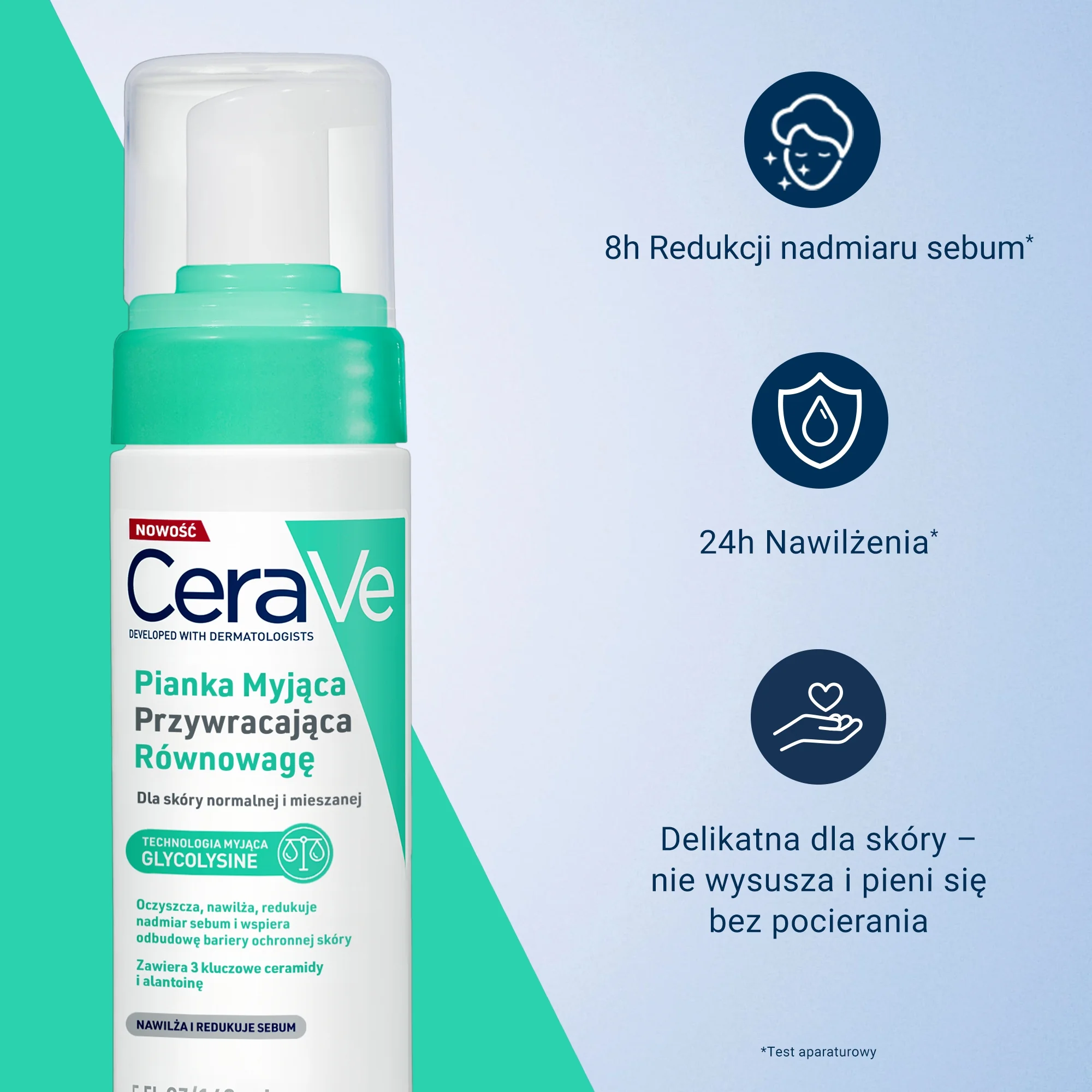 CeraVe Balancing Air pianka myjąca do twarzy, 150 ml