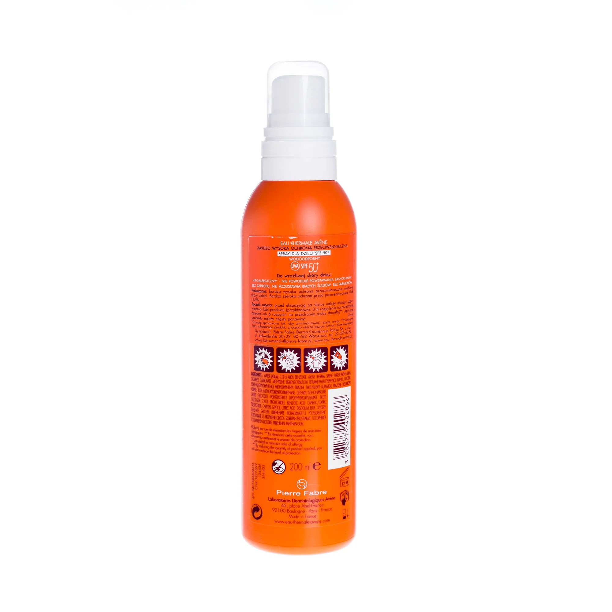 Avene, spray dla dzieci, SPF 50+, 200 ml 
