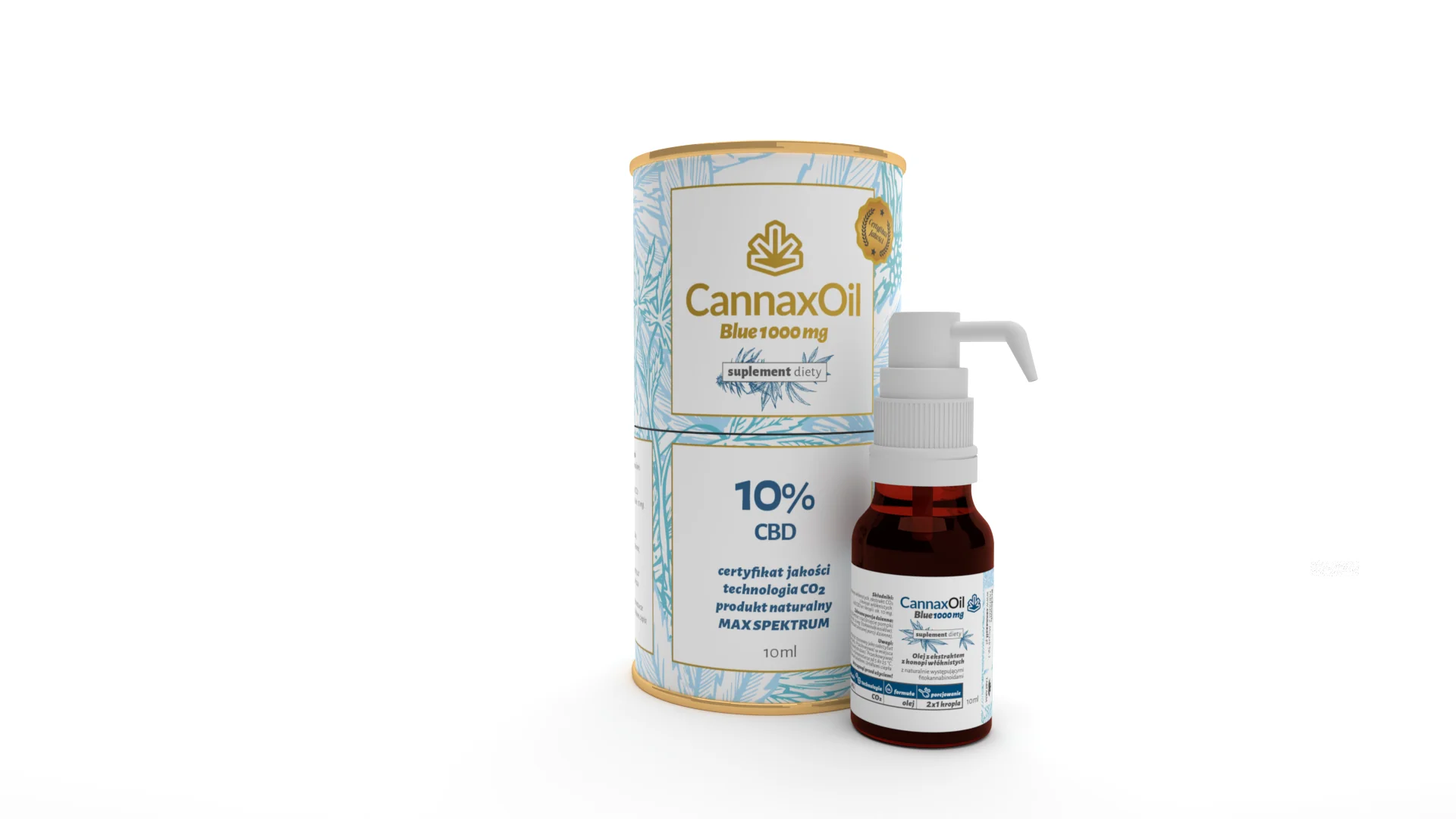 CannaxOil Blue Max Spektrum 1000 mg CBD olej z ekstraktem z konopi włóknistych, 10 ml