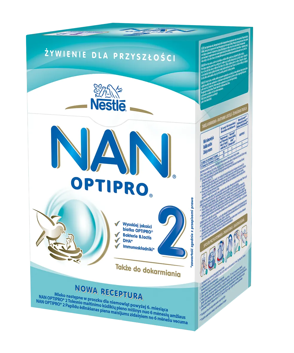 Nestle NAN Optipro 2, modyfikowane mleko dla niemowląt powyżej 6. miesiąca, 800 g