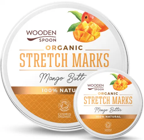 Wooden Spoon organiczne masło do ciała przeciw rozstępom Mango, 100 ml