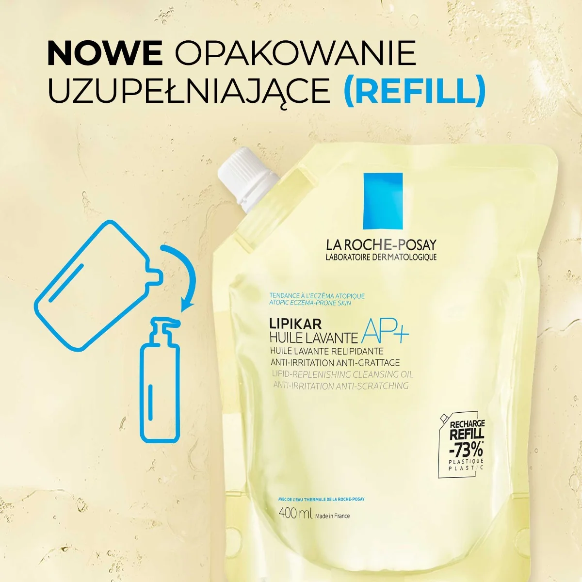 La Roche-Posay Lipikar Ap+ Huile Lavante olejek myjący (refill), 400 ml