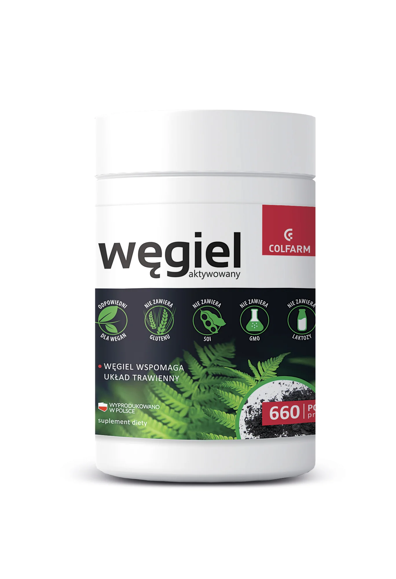 Colfarm węgiel aktywowany w proszku, 100 g