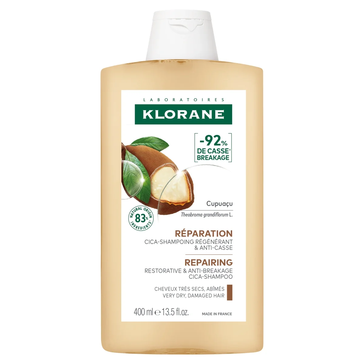 Klorane szampon regenerujący przeciw łamliwości z Cupuacu, 400 ml