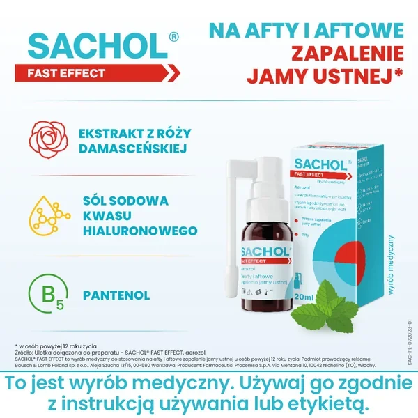 Sachol Fast Effect aerozol, 20 ml