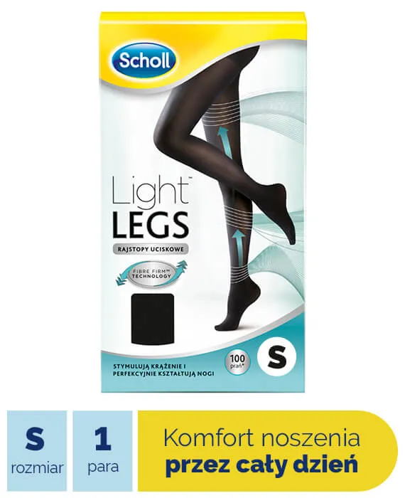 Scholl Light Legs, rajstopy uciskowe 60 DEN czarne, rozmiar S, 1 para