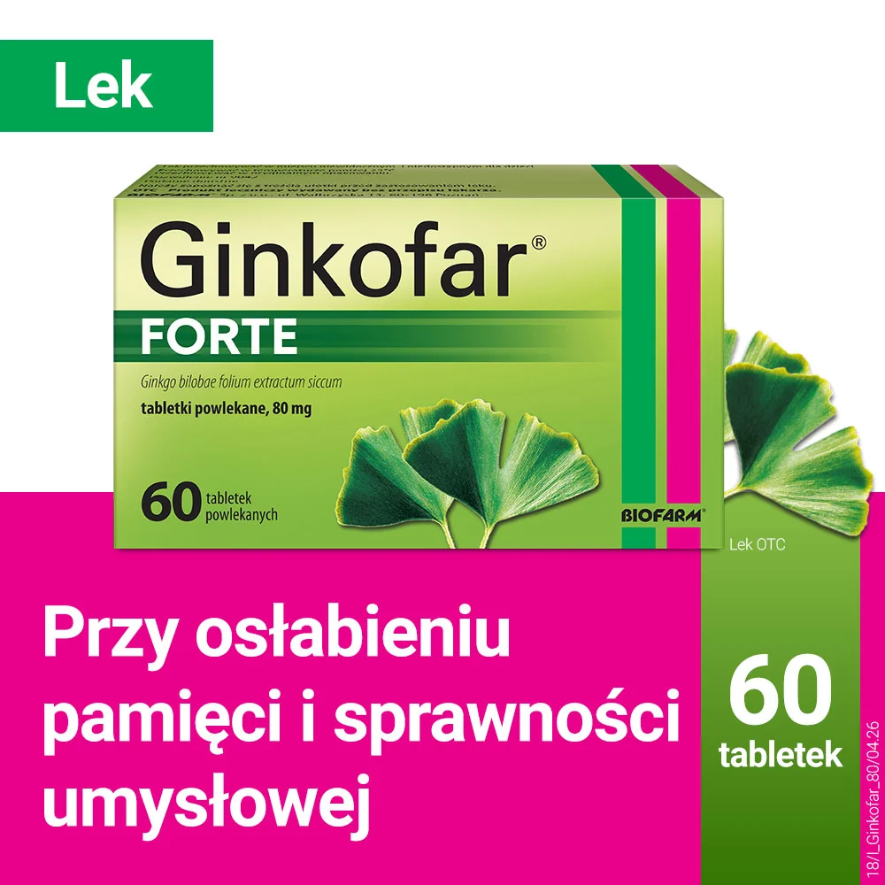 Ginkofar Forte 80 mg, 60 tabletek powlekanych