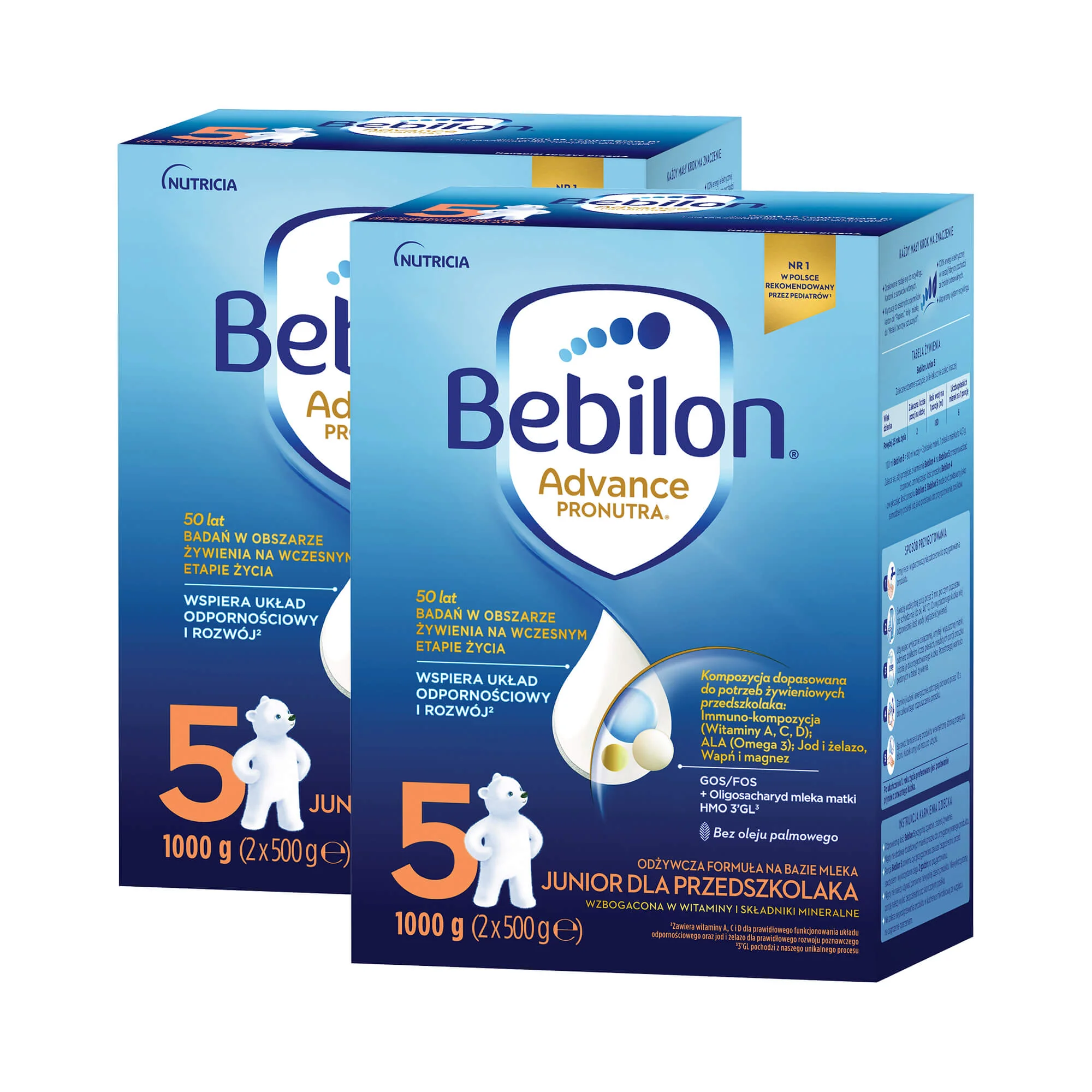 Bebilon 5 Advance Pronutra Junior mleko modyfikowane dla przedszkolaka,  2 x 1000 g